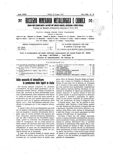 Rassegna mineraria metallurgica e chimica