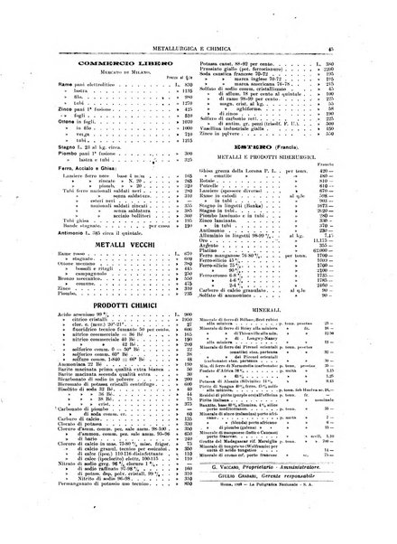 Rassegna mineraria metallurgica e chimica