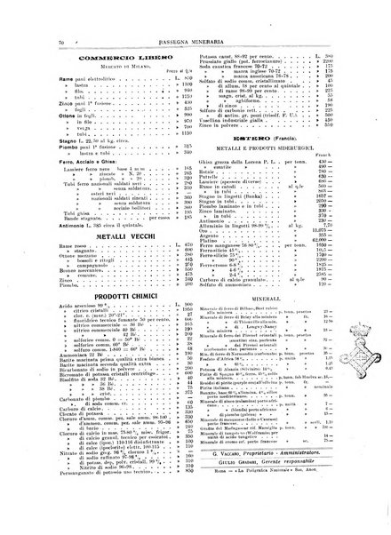 Rassegna mineraria metallurgica e chimica