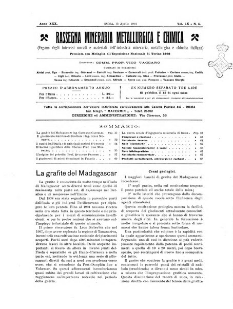 Rassegna mineraria metallurgica e chimica