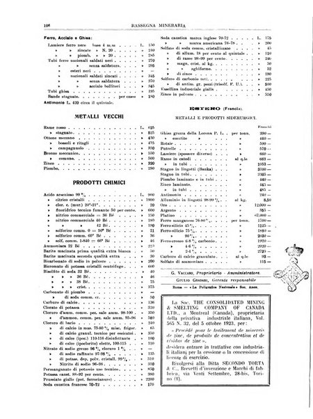 Rassegna mineraria metallurgica e chimica