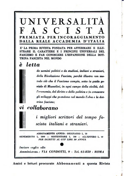 Universalità fascista rassegna mensile dell'espansione rivoluzionaria e della vita universitaria