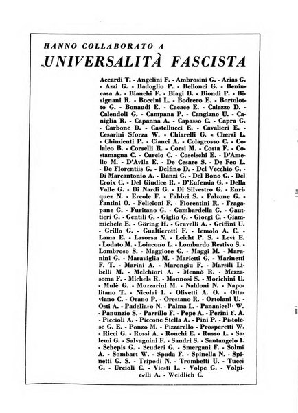 Universalità fascista rassegna mensile dell'espansione rivoluzionaria e della vita universitaria