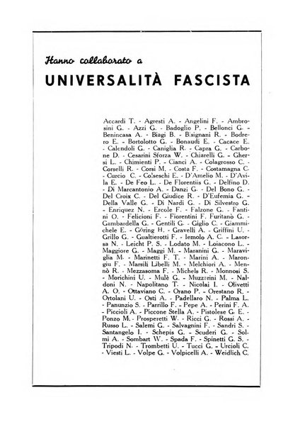 Universalità fascista rassegna mensile dell'espansione rivoluzionaria e della vita universitaria