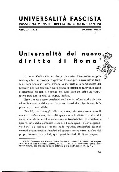 Universalità fascista rassegna mensile dell'espansione rivoluzionaria e della vita universitaria