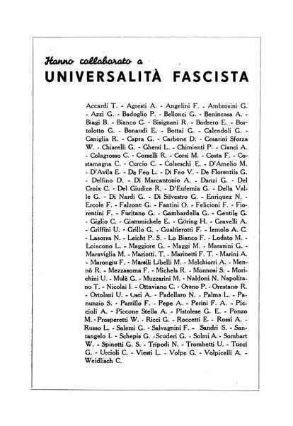 Universalità fascista rassegna mensile dell'espansione rivoluzionaria e della vita universitaria