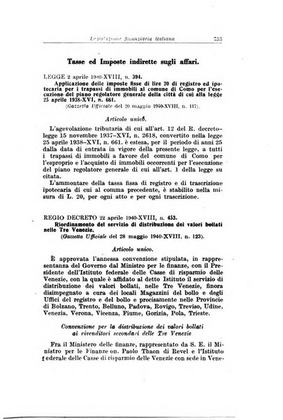 Rassegna di legislazione finanziaria italiana ed estera e notiziario statistico