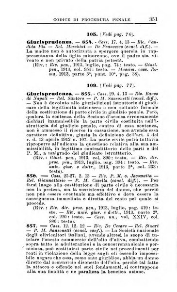 Il dizionario penale rassegna completa di giurisprudenza e dottrina. Parte prima, Codici