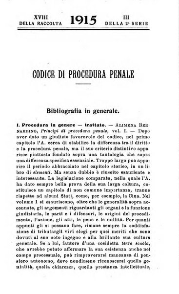 Il dizionario penale rassegna completa di giurisprudenza e dottrina. Parte prima, Codici