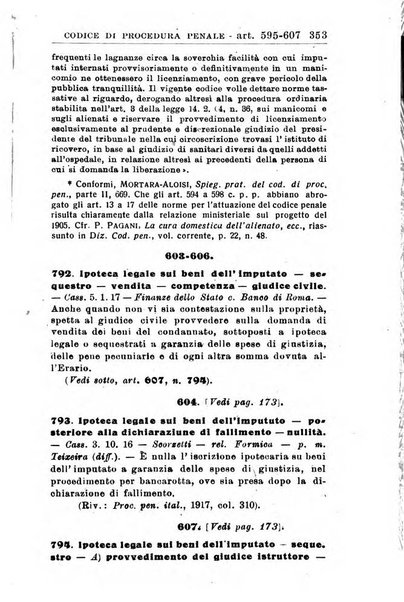 Il dizionario penale rassegna completa di giurisprudenza e dottrina. Parte prima, Codici