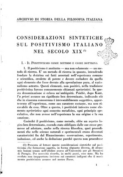 Archivio di storia della filosofia italiana organo della Società filosofica italiana