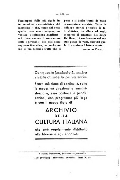 Archivio di storia della filosofia italiana organo della Società filosofica italiana