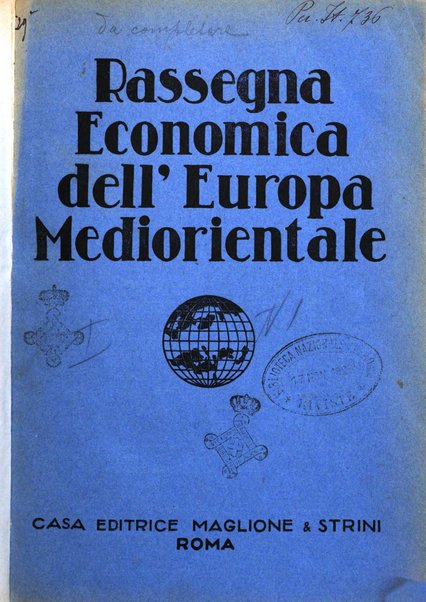 Rassegna economica dell'Europa mediorientale organo ufficiale dell'Istituto nazionale per l'espansione economica italiana all'estero