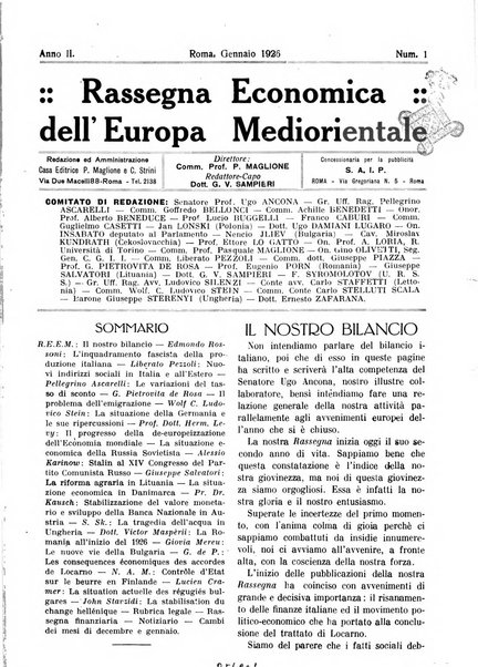 Rassegna economica dell'Europa mediorientale organo ufficiale dell'Istituto nazionale per l'espansione economica italiana all'estero