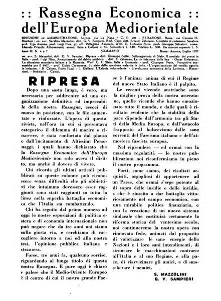 Rassegna economica dell'Europa mediorientale organo ufficiale dell'Istituto nazionale per l'espansione economica italiana all'estero