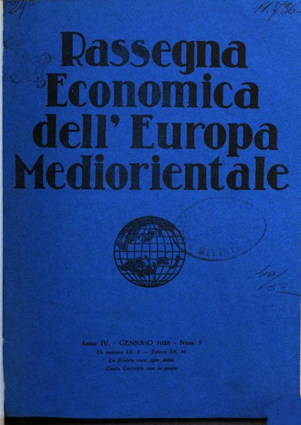 Rassegna economica dell'Europa mediorientale organo ufficiale dell'Istituto nazionale per l'espansione economica italiana all'estero