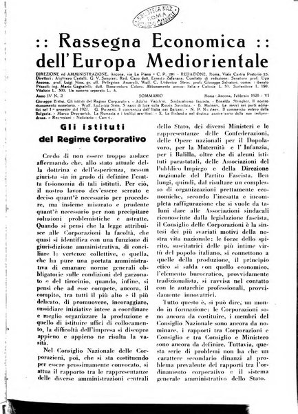 Rassegna economica dell'Europa mediorientale organo ufficiale dell'Istituto nazionale per l'espansione economica italiana all'estero