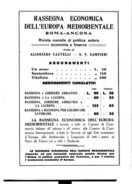 Rassegna economica dell'Europa mediorientale organo ufficiale dell'Istituto nazionale per l'espansione economica italiana all'estero