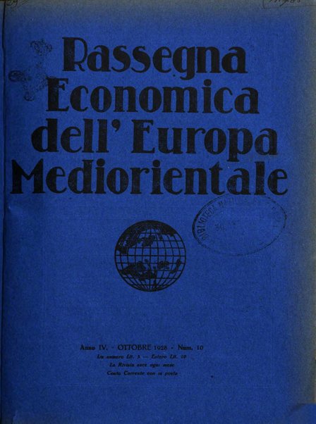 Rassegna economica dell'Europa mediorientale organo ufficiale dell'Istituto nazionale per l'espansione economica italiana all'estero