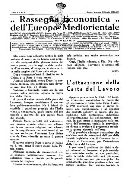 Rassegna economica dell'Europa mediorientale organo ufficiale dell'Istituto nazionale per l'espansione economica italiana all'estero