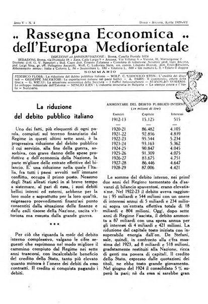 Rassegna economica dell'Europa mediorientale organo ufficiale dell'Istituto nazionale per l'espansione economica italiana all'estero