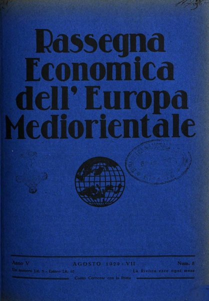 Rassegna economica dell'Europa mediorientale organo ufficiale dell'Istituto nazionale per l'espansione economica italiana all'estero