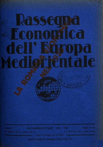 Rassegna economica dell'Europa mediorientale organo ufficiale dell'Istituto nazionale per l'espansione economica italiana all'estero