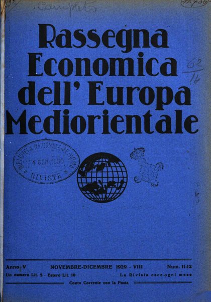 Rassegna economica dell'Europa mediorientale organo ufficiale dell'Istituto nazionale per l'espansione economica italiana all'estero