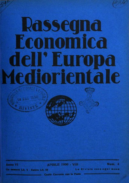 Rassegna economica dell'Europa mediorientale organo ufficiale dell'Istituto nazionale per l'espansione economica italiana all'estero