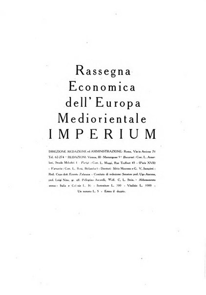 Rassegna economica dell'Europa mediorientale organo ufficiale dell'Istituto nazionale per l'espansione economica italiana all'estero