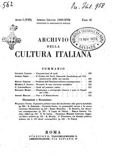 Archivio della cultura italiana