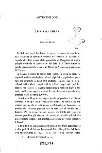 Archivio di psichiatria, scienze penali ed antropologia criminale