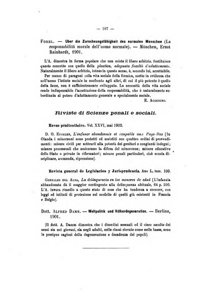 Archivio di psichiatria, scienze penali ed antropologia criminale