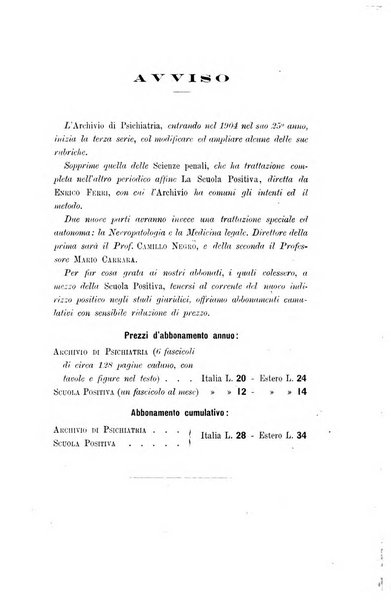 Archivio di psichiatria, scienze penali ed antropologia criminale