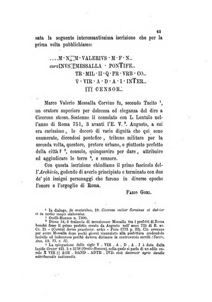 Archivio storico artistico archeologico e letterario della citta e provincia di Roma