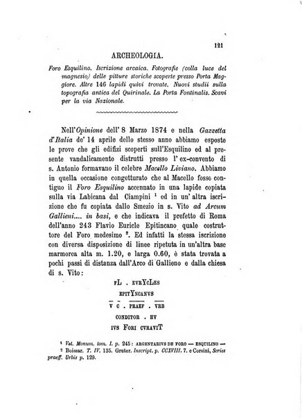 Archivio storico artistico archeologico e letterario della citta e provincia di Roma