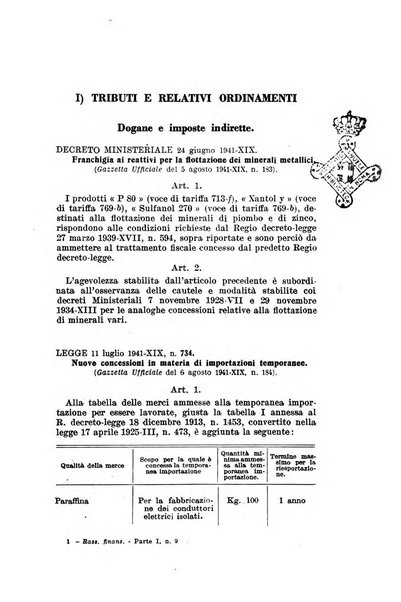 Rassegna di legislazione finanziaria italiana ed estera e di giurisprudenza tributaria