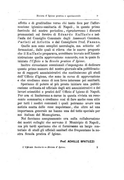 L'ufficiale sanitario rivista d'igiene pratica e sperimentale