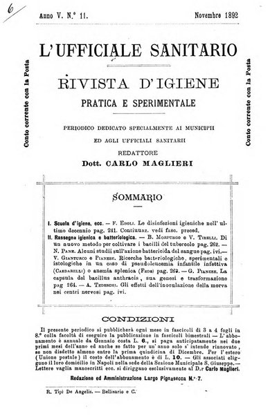 L'ufficiale sanitario rivista d'igiene pratica e sperimentale