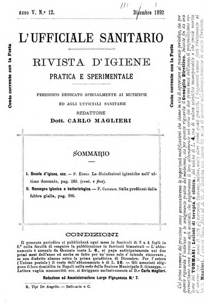 L'ufficiale sanitario rivista d'igiene pratica e sperimentale