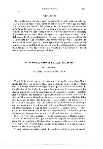 L'ufficiale sanitario rivista d'igiene pratica e sperimentale