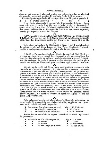 Nuova rivista degli scacchi periodico mensile compilato da una società di dilettanti