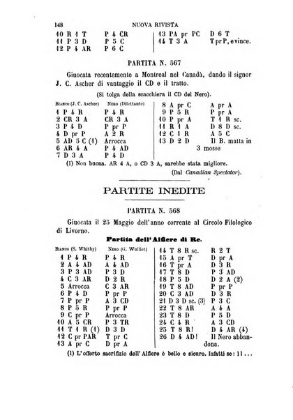 Nuova rivista degli scacchi periodico mensile compilato da una società di dilettanti