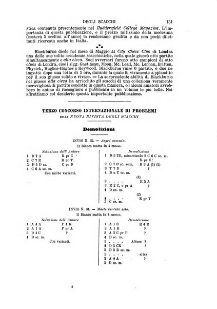 Nuova rivista degli scacchi periodico mensile compilato da una società di dilettanti