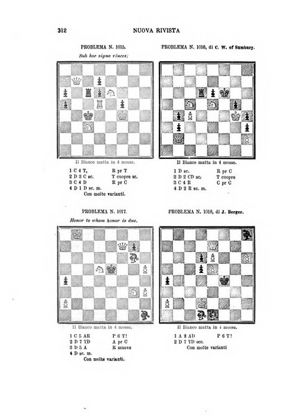 Nuova rivista degli scacchi periodico mensile compilato da una società di dilettanti
