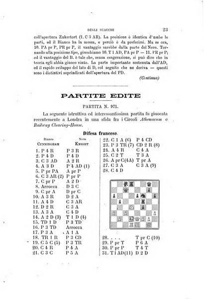 Nuova rivista degli scacchi periodico mensile compilato da una società di dilettanti