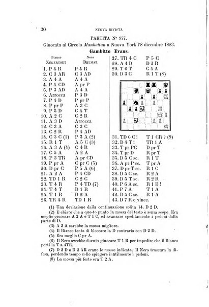 Nuova rivista degli scacchi periodico mensile compilato da una società di dilettanti