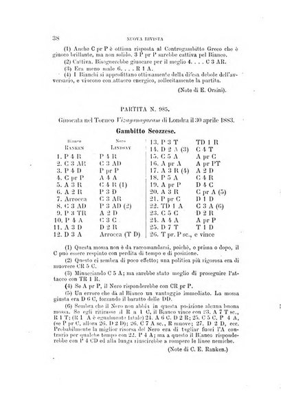 Nuova rivista degli scacchi periodico mensile compilato da una società di dilettanti