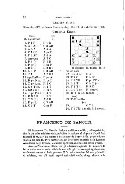 Nuova rivista degli scacchi periodico mensile compilato da una società di dilettanti