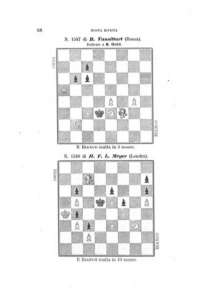 Nuova rivista degli scacchi periodico mensile compilato da una società di dilettanti